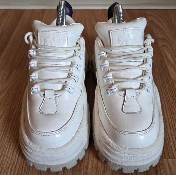 Eytys Angel Patent Leather White Chunky Platform Low Top Sneaker in White Sz 6 - Picture 5 of 16